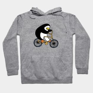 Penguin on a bike - cute bird by Cecca Designs Hoodie